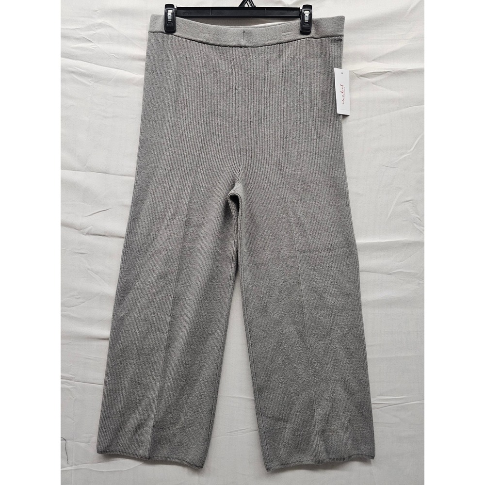 Isabel by Ingrid & Isabel Maternity Ribbed Knit Wide Leg Pants Grey Size M NEW‎